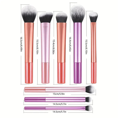 8 professional makeup brushes set, full set of powder brushes, concealer, eye shadow, powder blusher brush, soft makeup brush