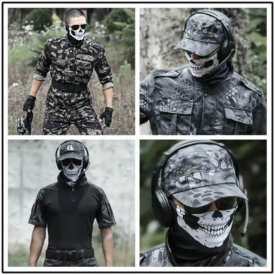 Bicycle Ski Skull Half Face Mask Ghost Scarf Multi Use Neck Warmer Cod Маска От Вируса Masque Tissu Mascara Para Rosto