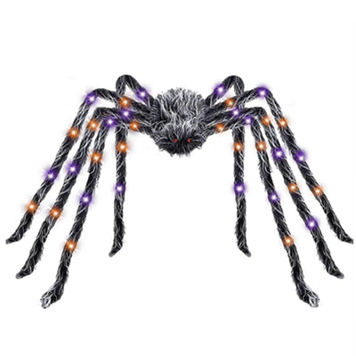 Luminous Halloween Spider Scary Big LED Spider Web Haunted Indoor Outdoor Halloween Decorations Props