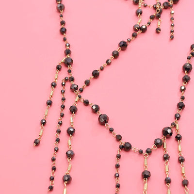European and American Fashion Simple Collarbone Necklace For Women Multi Layer Chain Trendy Long Tassel Choker Jewelry Accessory