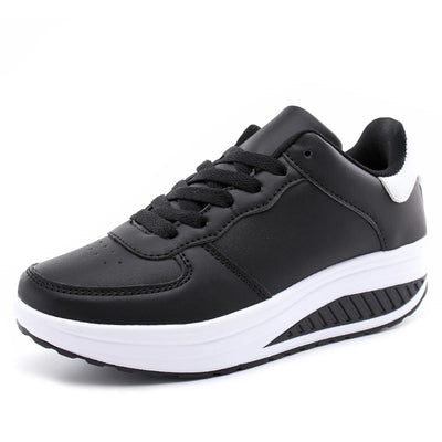 Women Shoes Lace Up Leather Shoes Sports Shoes Student Increase Platform Sneakers Outdoor Walking Women Shoes Zapatos De Mujer