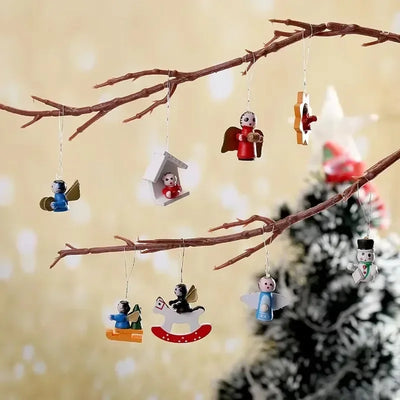 Creative Christmas Tree Decoration Wooden Small Pendant Small Ornaments Boxed Window Props Ornaments Christmas Decorations