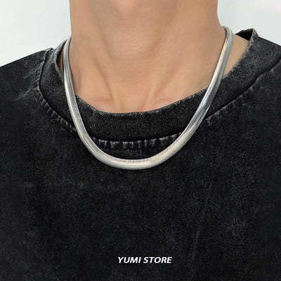 Bold Snake Bone Necklace For Man Woman Titanium Steel Clavicle Chain New Hip Hop Jewelry Unisex Punk Accessories Wholesale