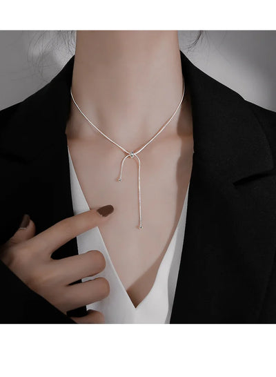 Snake Bone Chain Female Adjustable Pull-out Necklace Design Simple and Short Neck Chains