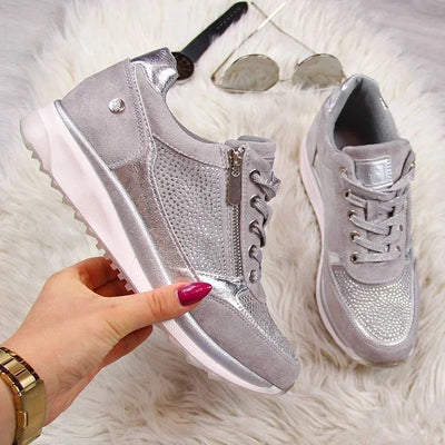 Customizable 2024 New UZZDSS Women Shoes Sneakers Zipper Platform Trainers Women Shoes Casual Lace-Up Womens Sneakers