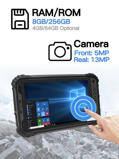 Rugged Windows tablet 8 inch Intel Celeron N5100 RAM 8GB ROM 256GB, rugged tablet, Industrial tablet with 2D scanner ST9-J