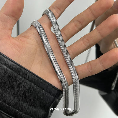 Bold Snake Bone Necklace For Man Woman Titanium Steel Clavicle Chain New Hip Hop Jewelry Unisex Punk Accessories Wholesale