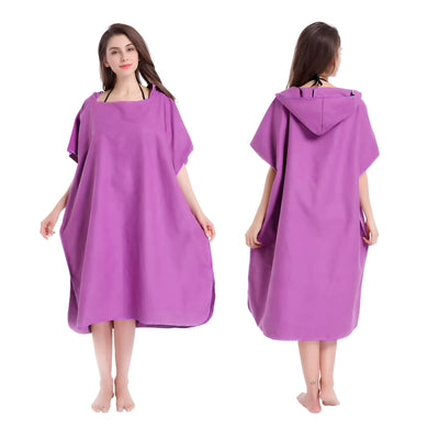Microfiber Hooded Towel Men Women Swim Beach Travel Quick Dry Changing Robe Cape Bath Towel Bathrobe Surf Poncho Sauna Play