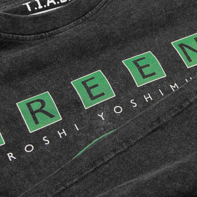 Hiroshi Yoshimura Green T-Shirt Inoyama Land Brian Eno Washed Loose Drop Shoulder Retro Men's Short Sleeve Oversize Cotton Shirt