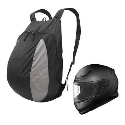 Motorcycle riding helmet backpack, outdoor cycling and mountaineering helmet storage bag, hiking backpack folding storage design