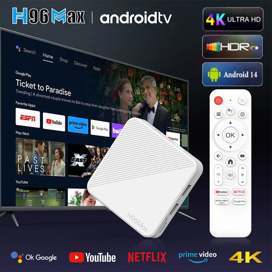2024 New H96 MAX H313 Smart TV Box Android 14 Smart TV Box Android14 2GB 16GB 8GB Wifi6 BT 4K HD Google Voice Media Player