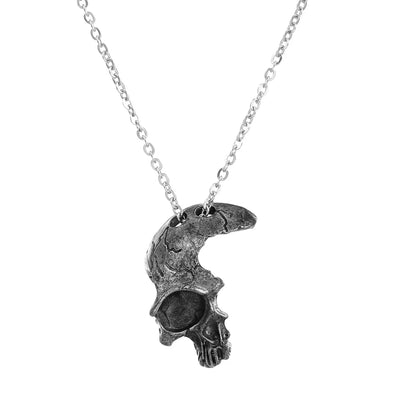Incomplete Skull Face Necklace for Women Men Vintage Punk Skeleton Face Pendant Chain Choker Jewelry Accessories Gift Cool Thing