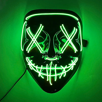 Led Mask Halloween Party Masque Masquerade Masks Neon Light Mask Mascara Horror Maska Glowing Purge Mask Glow In The Dark