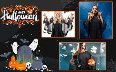 OurWarm 60 x 60 In Halloween Cape White/Black Skull Women Cape,Halloween Skeleton Cape Day of The Dead Costumes Halloween Decor