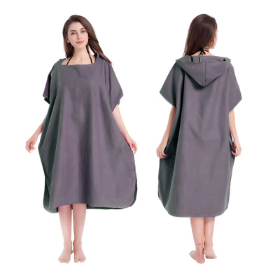 Microfiber Hooded Towel Men Women Swim Beach Travel Quick Dry Changing Robe Cape Bath Towel Bathrobe Surf Poncho Sauna Play