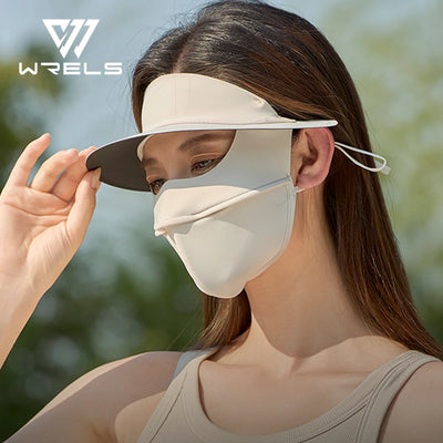 WRELS UV Protection Face Mask Reusable Breathable UPF 50+ Women Summer Face Covering Eye Protection Sunscreen Anti UV Full Mask