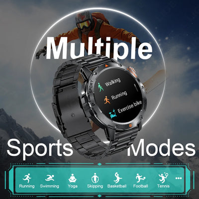 LIGE Smart Watch 1.53 Inch Color Screen Sport LED Flashlight Heart Rate Waterproof Fitness Tracker Bluetooth Call Smartwatch Men