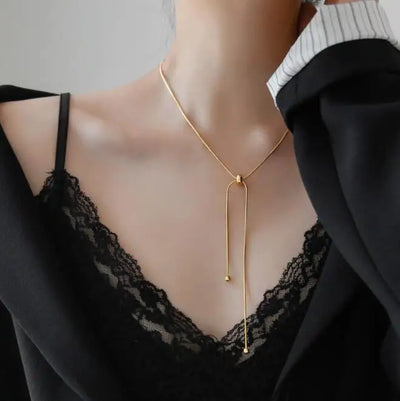 Snake Bone Chain Female Adjustable Pull-out Necklace Design Simple and Short Neck Chains