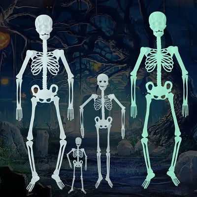 Scary Halloween Decoration Halloween Props Luminous Hanging Decoration Outdoor Party Horror Luminous Movable Skull Skeleton