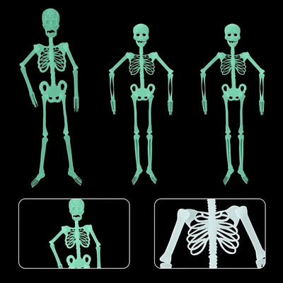 Scary Halloween Decoration Halloween Props Luminous Hanging Decoration Outdoor Party Horror Luminous Movable Skull Skeleton