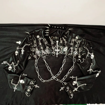y2k Jacket y2k fashion  gothic Jacket gothic clothes y2k clothes Skull Cross Jacket e girl clothesharajuku Jacket vintage Jacket