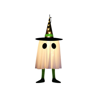 Scary Luminous Halloween Hanging Ghost Flashing with Witch Hat Halloween Hanging Ornament Floating LED Specter Haunted House