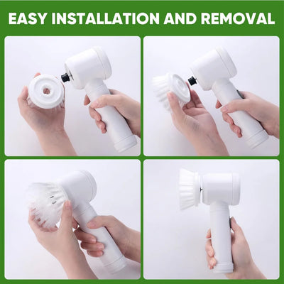 5 in 1 Powerful Electric Cleaning Brush Spin Scrubber Brush Deep Cleaning with 5 Replaceable Heads For Bathroom Kitchen 2025 New
