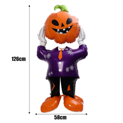 Halloween Balloon Giant Ghost Pumpkin Skull Castle Aluminum Film Standing Balloon for Halloween Party Yard Garden Scary Decor