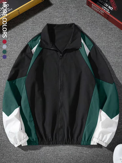 Men's color-blocked jacket, lightweight, casual, travel, windproof and wear-resistant, high-quality fabric, boyfriend gift