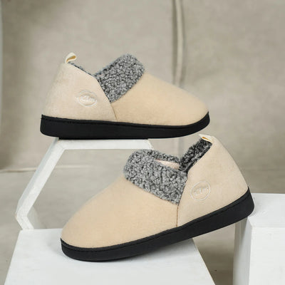 Kidmi Winter Fur Women Shoes Loafers Antiskid Outdoor Warm Cotton Shoes Soft Fleece Fuzzy Women Shoes Indoor Cozy House Slippers