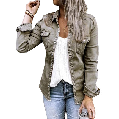 Denim Jacket with Fur Black Jean Jacket Denim Jacket Mid Length Denim Shirt Coat Fashion New Slimming Solid Women Jacket