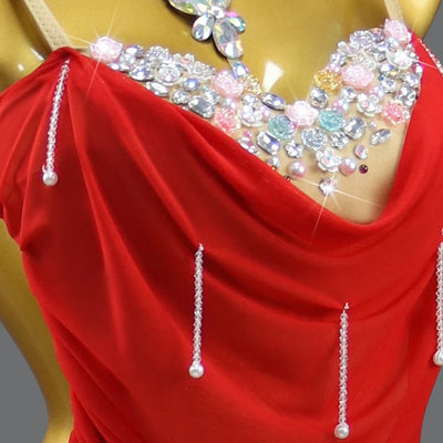 Dress For Dance Girl Costume Women Latin American Clothes Ball Sexy Skirt Line Suit Evening Practice Wear Stage Samba Customized