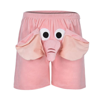 Pantalones cortos para hombre, pantalones cortos para hombre, un divertido bóxer de elefante, pantalones cortos novedosos, ropa interior divertida, regalos de broma para hombres, toga para hombre con temática animal.