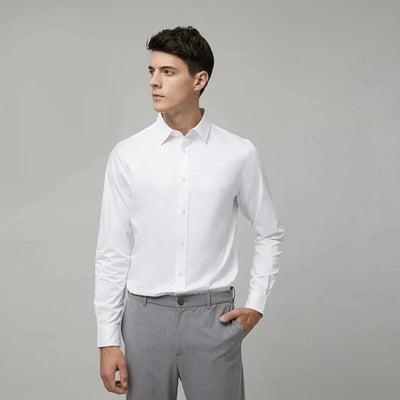 S-8XL New Bamboo Fiber Men Shirt Long Sleeve No Iron Anti-Wrinkle Casual Business Men Shirt Long Sleeve Slim Fit Camisa Social