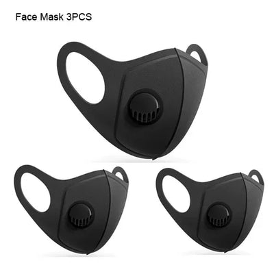 Reusable Black Anti Dust Mask PM2.5 Breathing Filter Valve Face Mouth Masks Cover Washable Anti Fog Haze Respirator Men Women