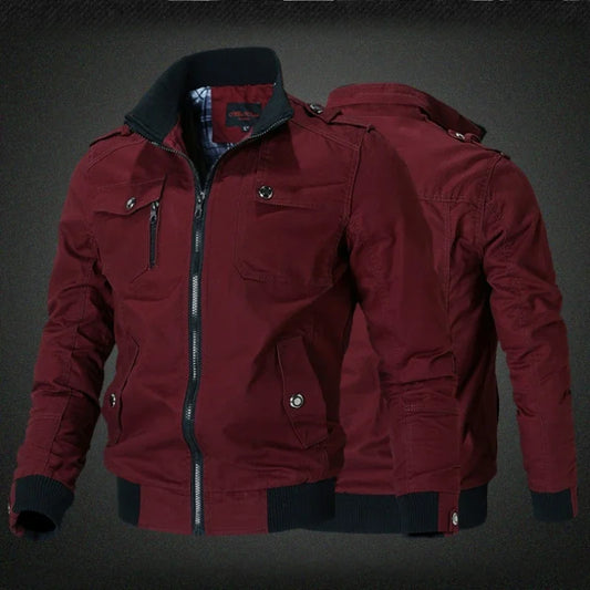 Men's WorkJacket Autumn Fashion Solid Color Pure Cotton Soft Shell Windproof Outdoor Hunting Work Jacket Men's Retro Coat