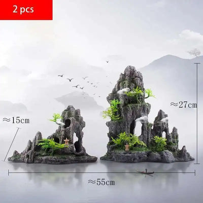 Large fish tank decoration resin aquarium decoration rockery landscape accessories fish tank aquarium decoration background