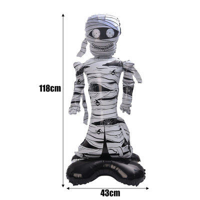 Halloween Balloon Giant Ghost Pumpkin Skull Castle Aluminum Film Standing Balloon for Halloween Party Yard Garden Scary Decor