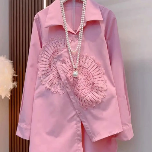 Shirt 2025 Fashion Spring Women New Irregular Stylish Shirt Versatile Chic Top
