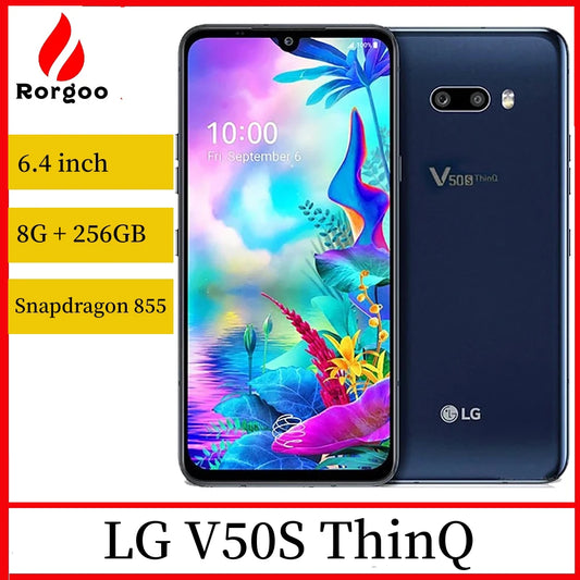 LG V50S ThinQ 5G Original Mobile Phone 8GB RAM 256GB ROM LG V510N Android 32MP Camera 4G LTE Fingerprint Unlocked CellPhone