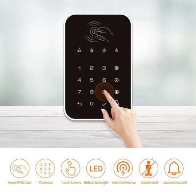 Wireless 433MHz Keyboard Touch Keyboard RFID Card Rechargeable For Remotely Arm / Disarm Home Burglar Security Alarm System