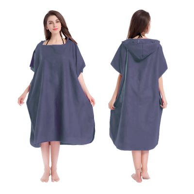 Microfiber Hooded Towel Men Women Swim Beach Travel Quick Dry Changing Robe Cape Bath Towel Bathrobe Surf Poncho Sauna Play