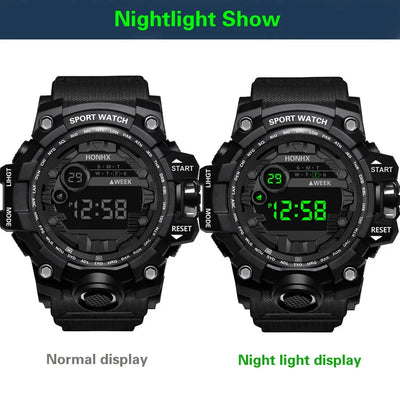 Y12 Men's Watches Big Dial LED Digital Watch Multifunction Men Sports Watch Alarm Clock Stopwatch Fitness Electronic Wristwatch