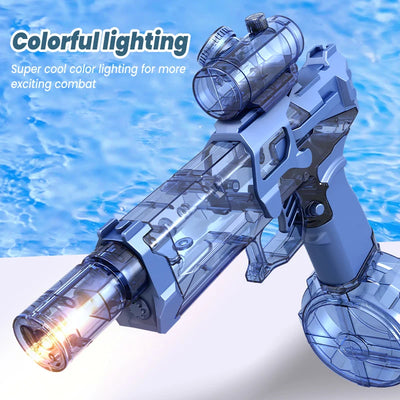 Summer New Water Gun Fully Automatic Continuous Electric Water Gun Simulated Flame Sensor Light Large Capacity Pool Tools