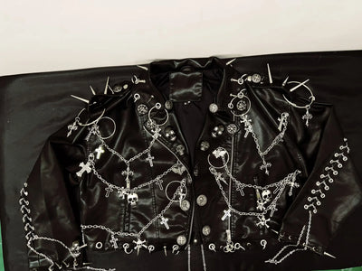 vintage Jacket Skull Jacket y2k Jacket y2k fashion  gothic Jacket gothic clothes y2k clothes Cross Jacket  Punk  Leather Jacket
