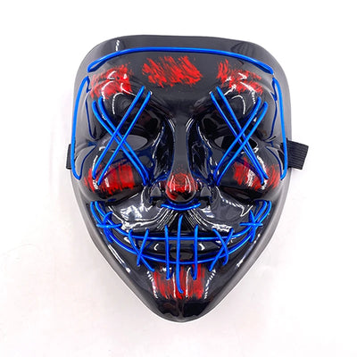 Led Mask Halloween Party Masque Masquerade Masks Neon Light Mask Mascara Horror Maska Glowing Purge Mask Glow In The Dark