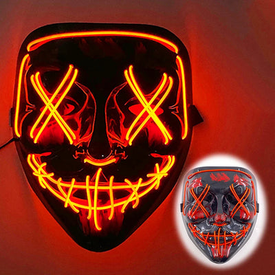 Led Mask Halloween Party Masque Masquerade Masks Neon Light Mask Mascara Horror Maska Glowing Purge Mask Glow In The Dark