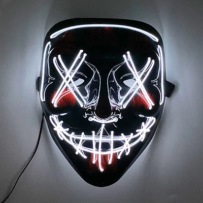 Led Mask Halloween Party Masque Masquerade Masks Neon Light Mask Mascara Horror Maska Glowing Purge Mask Glow In The Dark