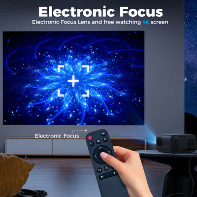 1080P Native Android Projector 1920*1080P Support 4K Bluetooth WIFI Electronic Keystone Correction Focus Beam Protable Projector