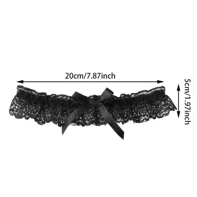 Women Sexy Bow Lace Choker Necklaces Torques Collar Floral Bowknot Wedding Party Cosplay Lolita Fashion Girls Elastic Neck Ring
